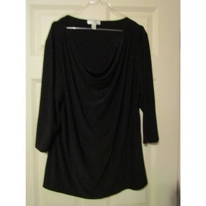 🤯 Dressbarn Woman Black Long Sleeve Top Size 3XL